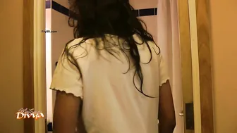 Sexy Slim Girl Nude Bathing Hotel Bathroom